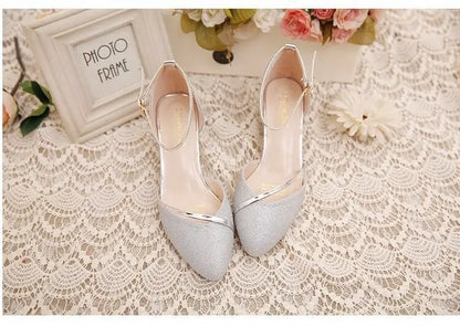 Fashion Spring and Summer Black High-heeled Shoes Women's High-quality Silver Wedding High-heeled Shoes Women's Gold Party Pump