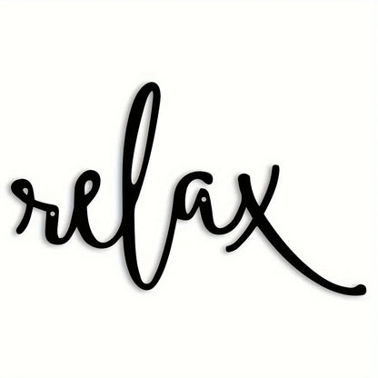 Relaxing Black Metal Iron Sculpture - Modern Wall Art for Bathroom Decor, Easy Hang