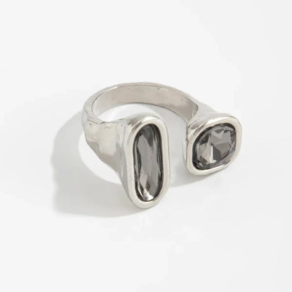 Minimalist Acrylic Rhinestone Open Ring for Women Korean Fashion Geometry Adjustable Knuckle Ring Party Jewelry Lady Gifts
