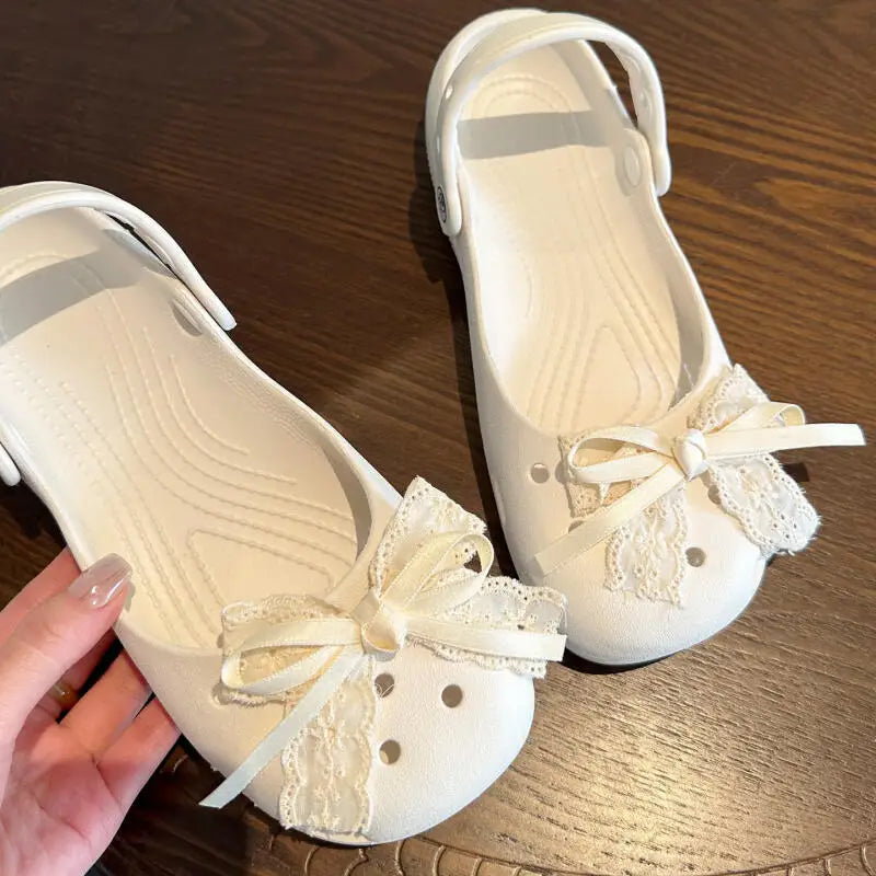 Elegant Polka Dot Bowknot DIY Shoes Charms Set 2026 New Luxury Faux Pearl Ballet Clogs Accessories Woman's Shoes Decorations