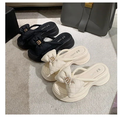 2024 summer New Fashion Women Shoes Slippers Comfortable Platform Shoe High Heels Leisure flower outdoor beach Slipper Women