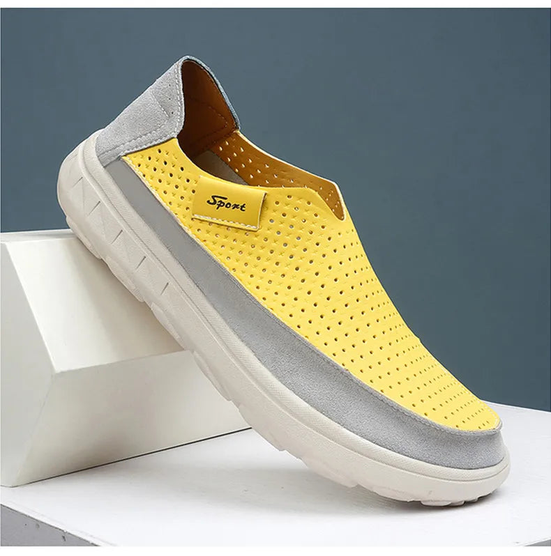 2026 New Men's Casual Shoes Fashion Comfortable Men's Shoes High Quality Leather Men Driving Shoes Handmade Flat Shoes Size 46