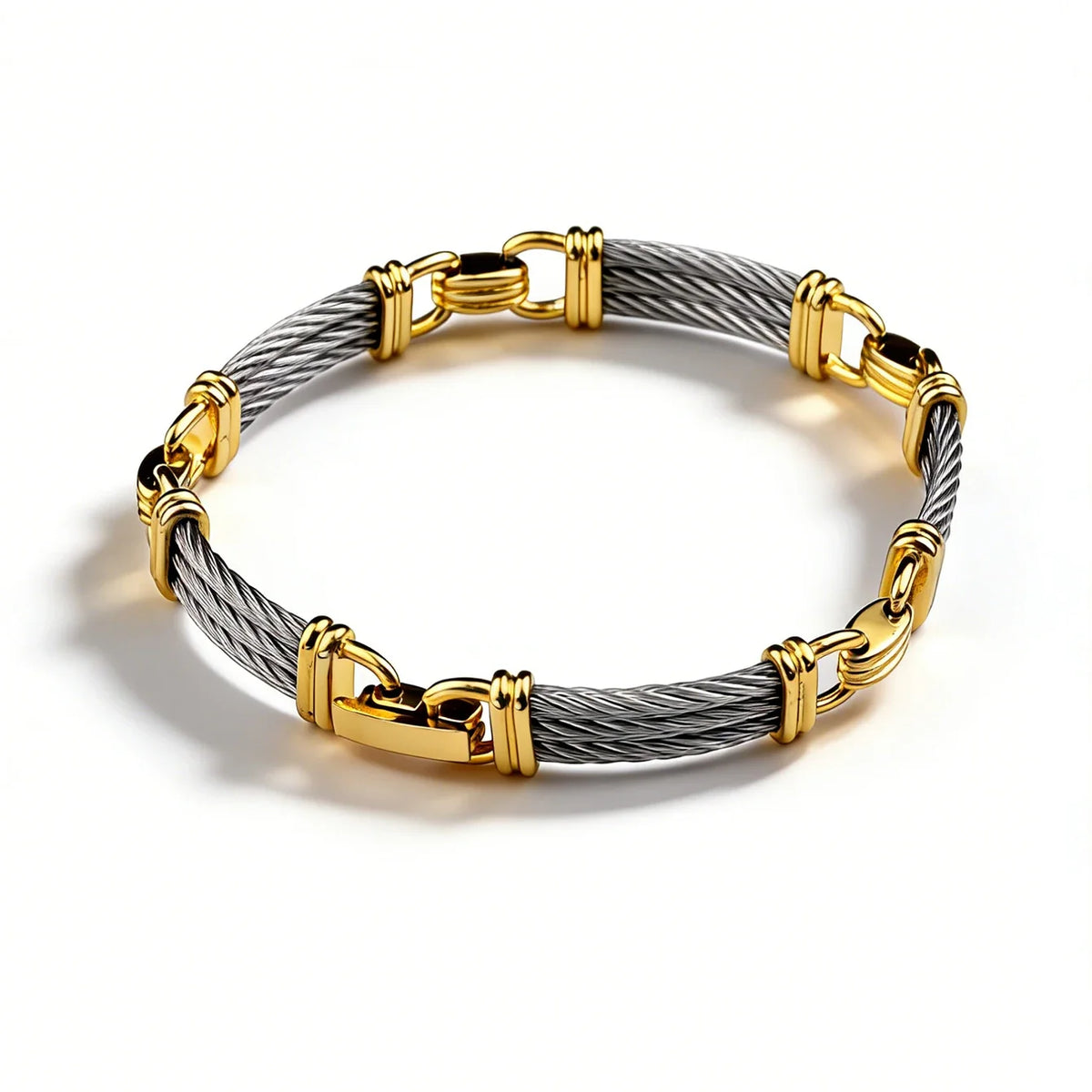 Unisex Stainless Steel Cable Bracelet: Designer-Inspired Twisted Cable, Classic and Elegant, with a Stainless Steel Clasp