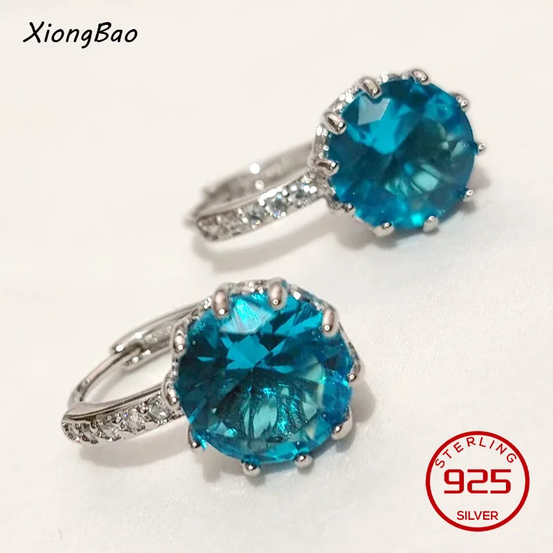 925 Sterling Silver Earrings New Women Elegant Temperament Sterling Anniversary Gift Fashion Jewelry Accessories Geometric Ears