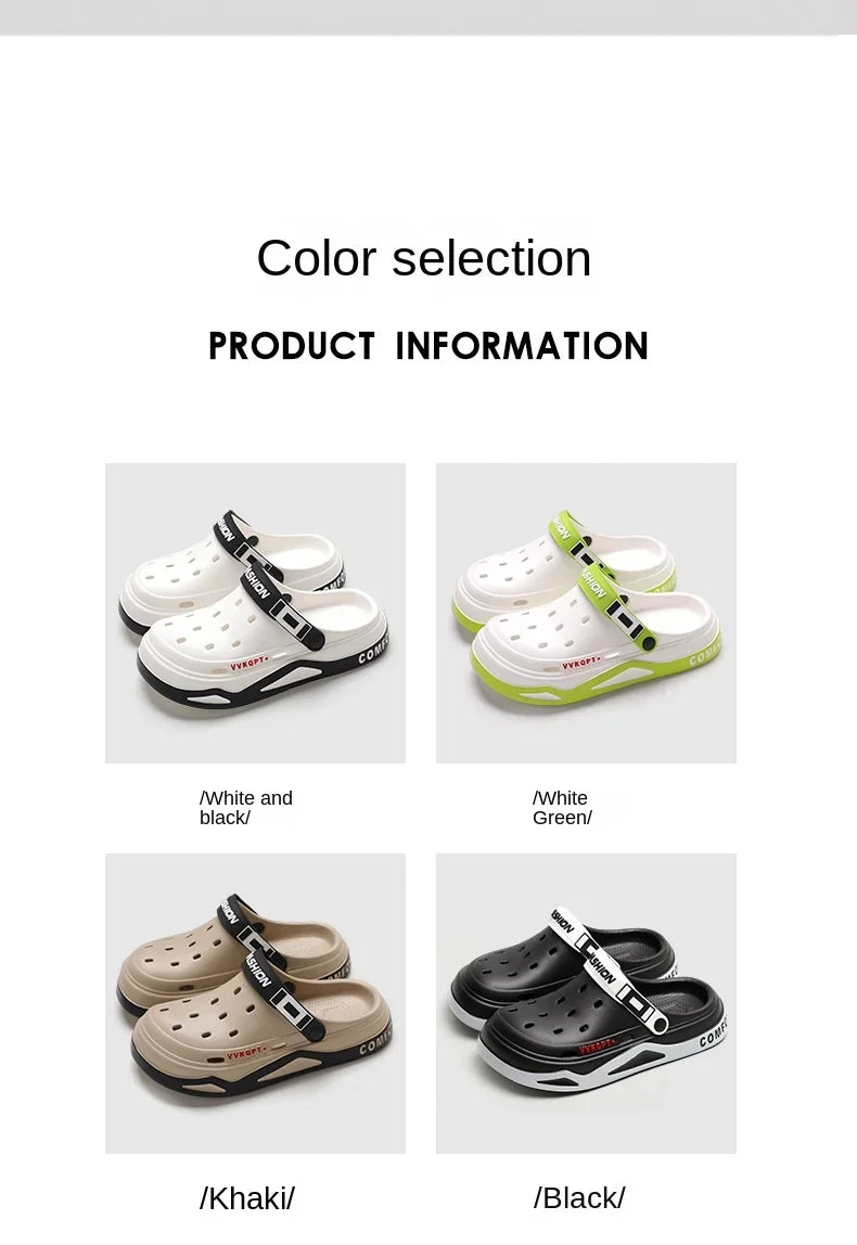 New fashion sandals Men's EVA casual comfortable hole garden shoes outdoor men's beach sandals indoor home unisex slippers