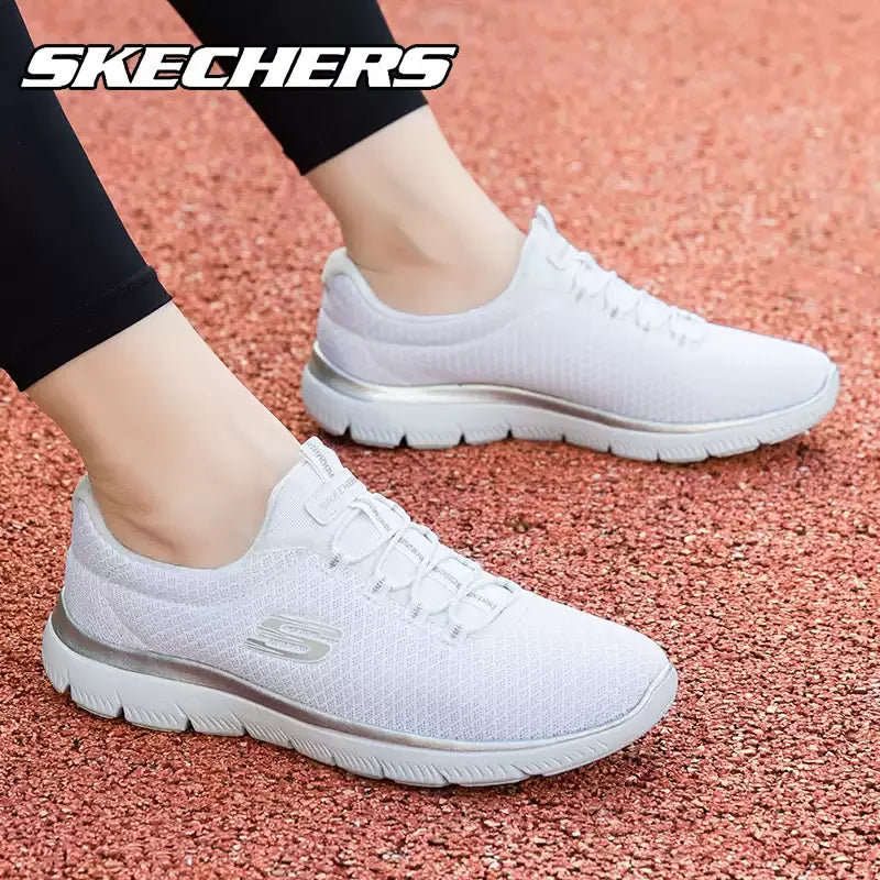 Skechers Women's Spring Shoes, Breathable Mesh Athletic Sneakers, Lightweight Running Shoes with Soft Soles 12980-GYPK