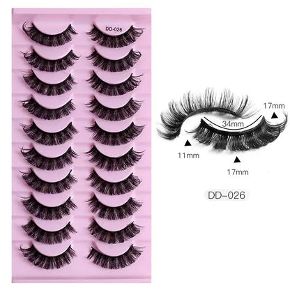 Faux mink eyelashes natural 3d mink lashes makeup volume false eyelashes in bulk cilio H13 E-08