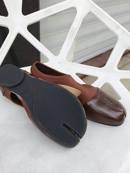 Women Brand Mary Janes Shoes Summer Split Toe Tabi Walking Sneakers Casual Splicing Loafers Designer Ballet Flats Shoes балет
