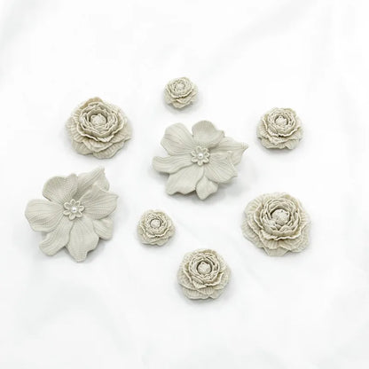 Cute Shoe Charms Set DIY Flower Hole Shoe Buckle Shoes Accessories 3D Flower Bouquet Bone White Hole Shoe Decorations For Women
