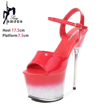 7Inch Runway Style Thin High Heels Europe And America Women Platform Sandals 2025 New Summer Night Club Shoes For Woman Big Size