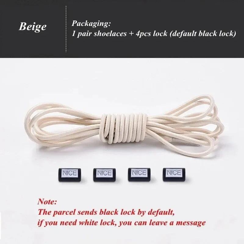 Fashion No Tie Shoelaces Elastic Laces Sneakers Flat Shoe Laces Without Ties Kids Adult Quick Shoelace One Size Fits All Shoes