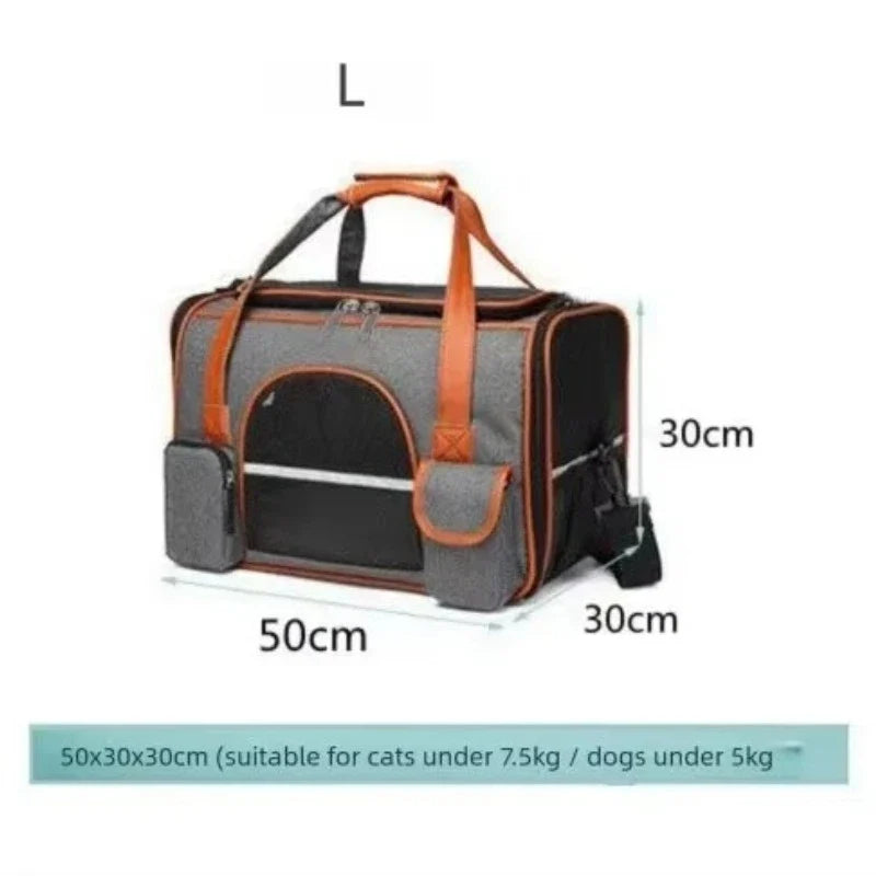 Dog Pet Carrier Bag Anti-Collapse Design Multiple Storage Pockets Cat Travel Handbag for Medium Cats, Puppy, Rabbits and Other S