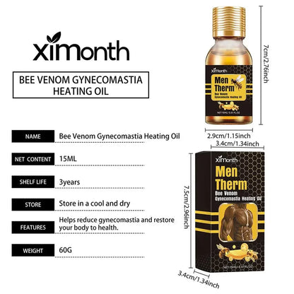15ml Men's Bee Male Breast Warming Oil Chest Firming Massage Serum Chest Firming Oil Skin Care