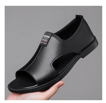Brand Man Sandals Designer Fashion Leather Casual for Men Summer Comfortable Beach Slippers Outdoor Non-slip Men Sandalias 2026