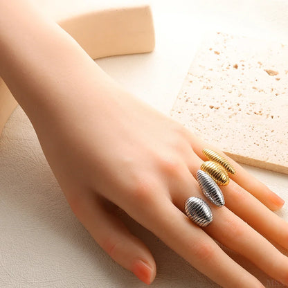 High End Waterproof Hollow Stainless Steel Finger Ring Trendy for Women Personalize Jewelry Wholesale