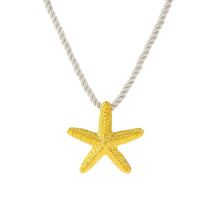 IngeSight.Z Exaggerated Big Starfish Pendant Necklace Women Punk White Thick Rope Chain Choker Necklace Party Jewelry Gift