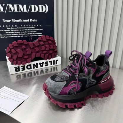 2026 Spring New Breathable and Versatile Fashionable Thick Bottom Anti Slip Casual Lightweight Forrest Dad Shoes for Women
