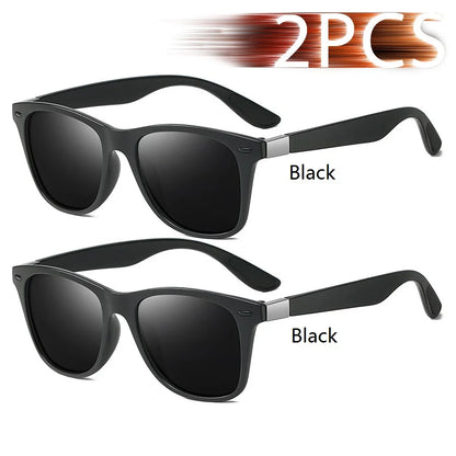 1-2-3PCS Fashion Vintage Square Unisex Driving Fishing Sunglasses Men Women Luxury Brand Designer Sun Glasses Anti-Glare Eyewear