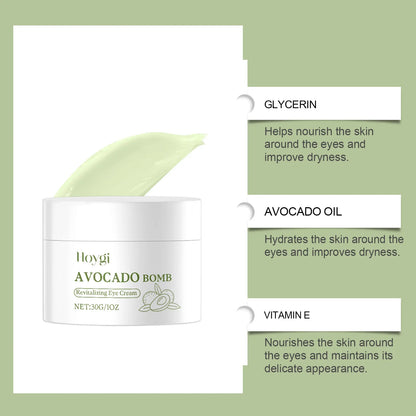 Avocado Eye Cream Fades Fine Lines & Wrinkles Firming Smoothing Eye Area Anti Puffiness Dark Circle Corrector for Youthful Eyes