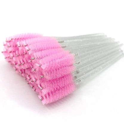 Disposable Eyelashes Brushes Crystal Diamond Handle Lash Brush Eyebrow Mascara Wands Eyelash Extension Supplies Makeup Tools