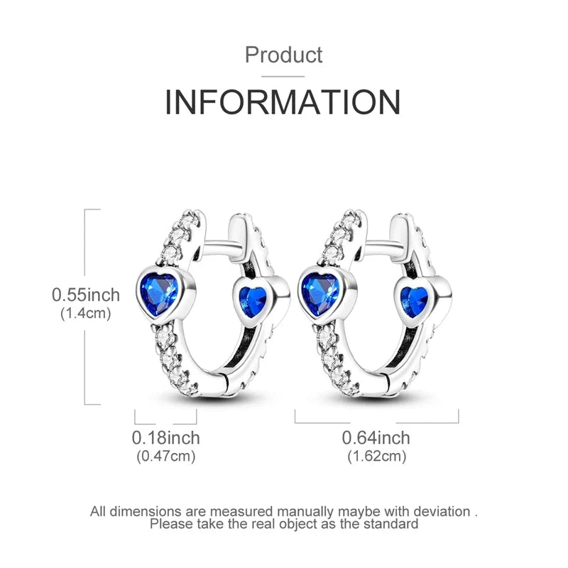 925 Sterling Silver Hoop Earring For Woman Night Sky Blue Purple Gemstone Original Earrings Fashion Jewelry Gift