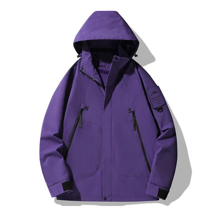 JNLN Women's Men's Waterproof Jacket Climbing Hiking Camping Trekking Windbreaker Unisex Outdoor Windproof Rain Coat Antifouling