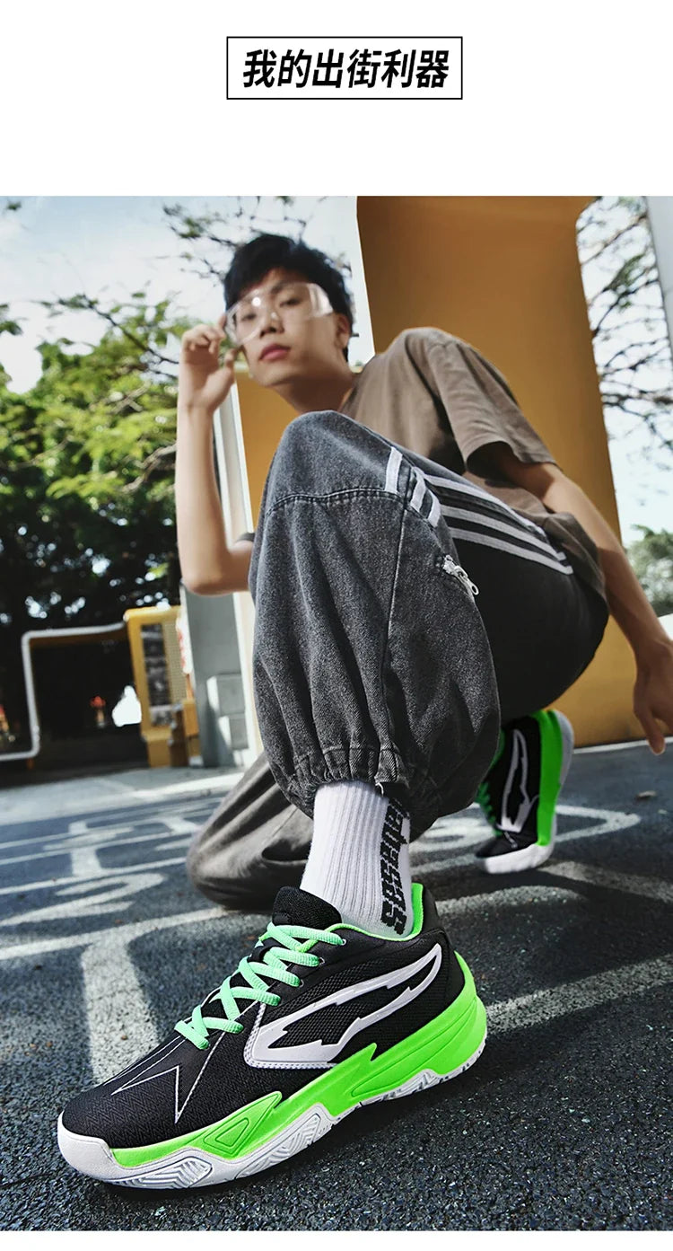 Men's Athletic Basketball Sneakers Breathable Cushioning Non-Slip Wearable Gym Training Running Shoes for Men And Women