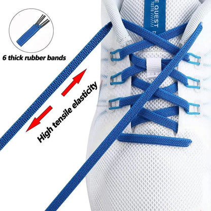 Elastic Laces Sneakers Classic Elastic Shoelaces 6mm Width Flat Shoelace for Kids Adults Shoe laces Rubber Bands for Shoes