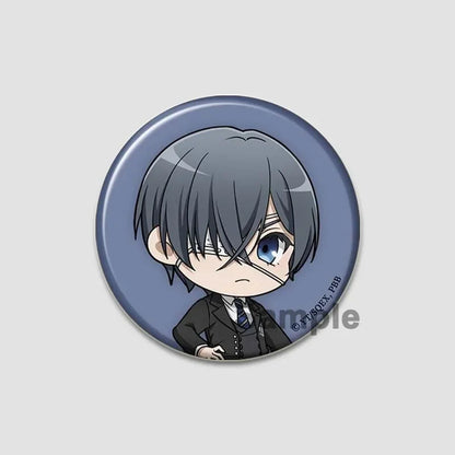 58MM Cartoon Comics Black Butler Creative DIY Badge Tinplate Plastic Pins Button Brooches for Backpack Accessories Jewelry Gifts