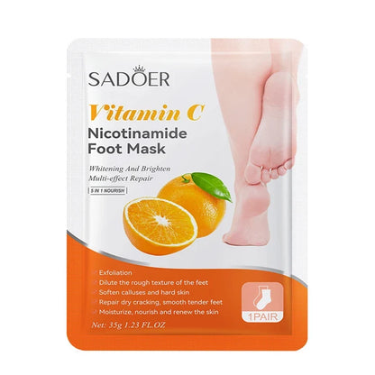 6 Pairs SADOER Fruits Foot Mask Moisturizing Foot Peeling Mask Exfoliating For Feet Spa Pedicure Exfoliant Feet Skin Care