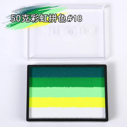 50g Facial and Body Paint Palette,Non-Toxic Rainbow Water-Soluble Body Paint for Rainbow Festival,Cosplay,Party,Art,Stage Makeup