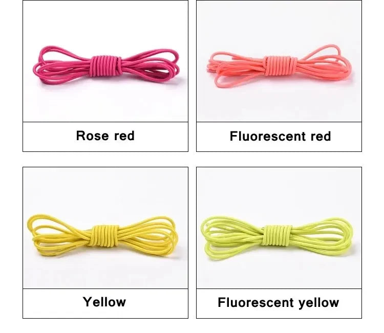 Fashion No Tie Shoelaces Elastic Laces Sneakers Flat Shoe Laces Without Ties Kids Adult Quick Shoelace One Size Fits All Shoes