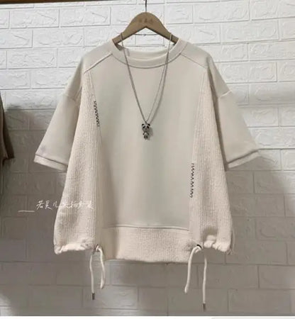 White Hoodie Women Long Sleeve Drawstring Casual Sweatshirts