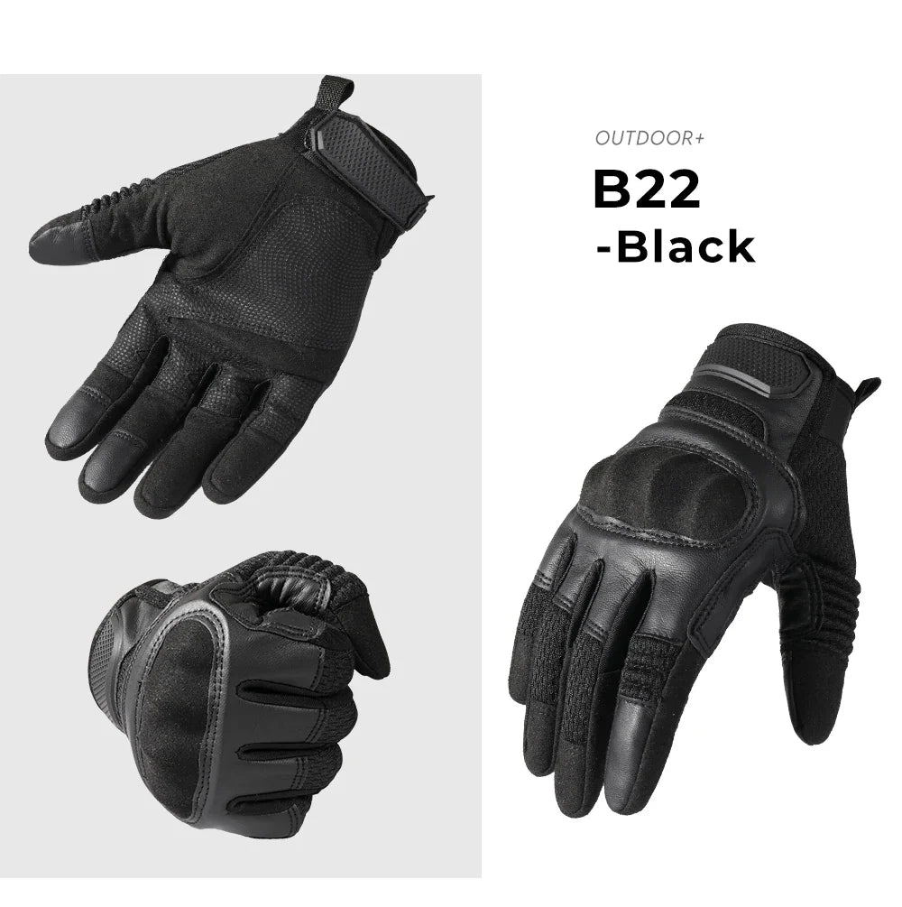 Touchscreen PU Leather Motorcycle Gloves Racing Pit Bike Riding Motorbike Moto Motocross Enduro Non-slip Protective Gear Men