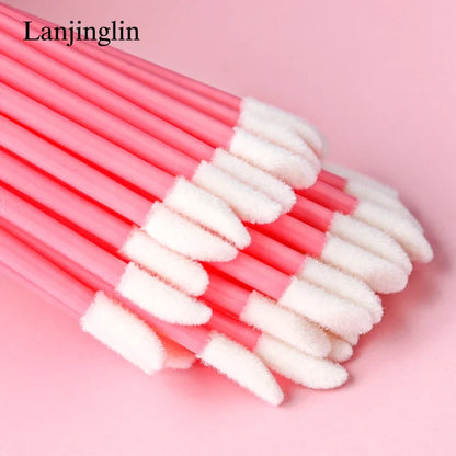 Lanjinglin 5/50 Pcs Lip Brush Reusable Makeup Brushes Lipstick Applicator Wands Eyelashes Extension Tool Beauty Accessories