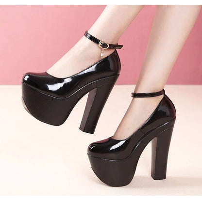 15cm Small Size 32-43 Thick Bottom Gold Red Wedding Shoes Women Platform Pumps 2026 Fall Block Super High Heels Shoes Model