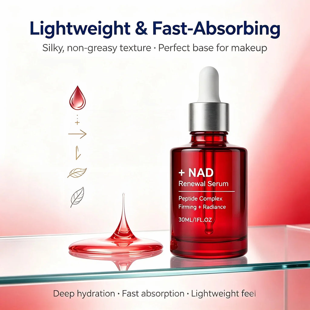 NAD+ Peptide Firming Serum Nourishing Face & Neck Treatment with Collagen Plumping & Radiance Boosting Skin Elasticity&Firmness