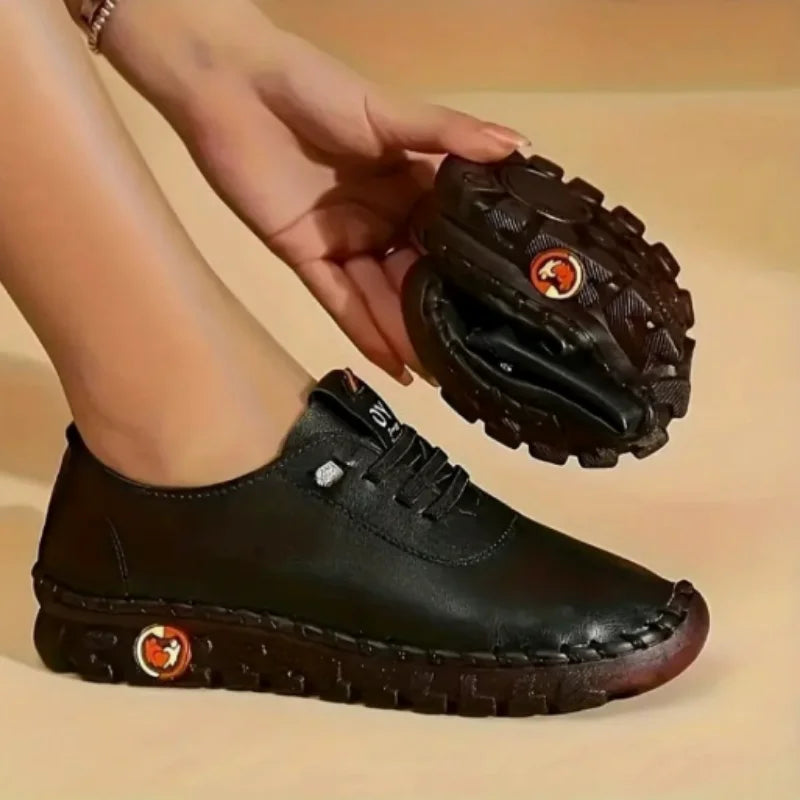 Sneakers Women's Shoes Loafers Lace Up Leather Flat New Spring Casual comfortable Mom Shoe Mujer Zapatos Chaussure Femme