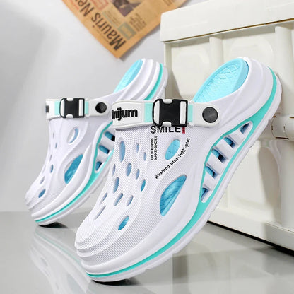 2026 New Men's Holes oes Summer Thi Bot Anti-Slip Driving Beach Slippers Spor Casual EVA Injection Moulding Footwear