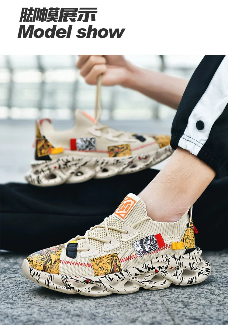 Men's Casual Sneakers Breathable Luxury Trainer Race Shoes Fashion Loafers Running Shoes for Male