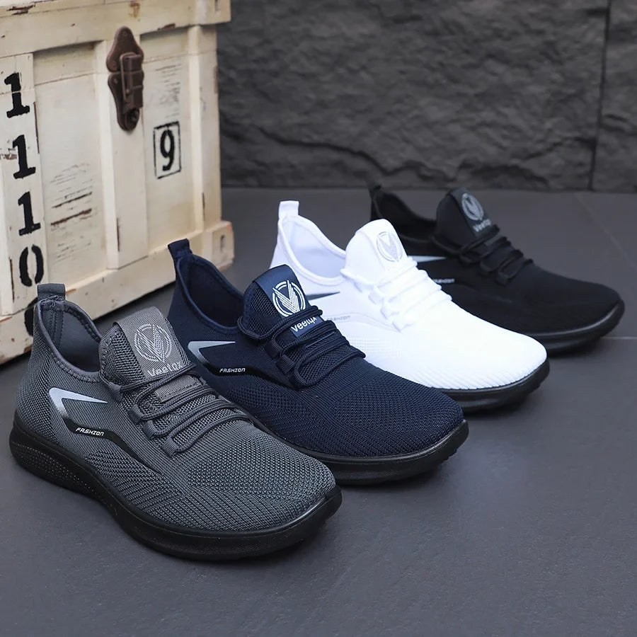 Men Comfort Knitted Loafer Sneakers 2026 New Arrival, Breathable Air Knit Upper Slip On Shoes
