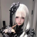 Gothic Lolita Lace Patchwork Headdress Women Cosplay Party Headband Gothic Bow Hat Japanese Y2k Aesthetic Hair Accessories