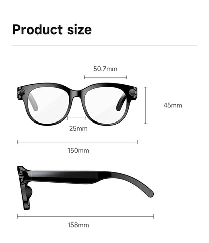 Lenovo 2026 New 8K AI Translation AI Smart Glasses Bluetooth Calling Music Player Camera Control Anti Blue Light Sunglasses