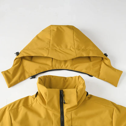 JNLN Unisex Waterproof Fleece Jackets Winter Windproof Thermal Windbreaker Men Women Hiking Camping Skiing Climbing Raincoat