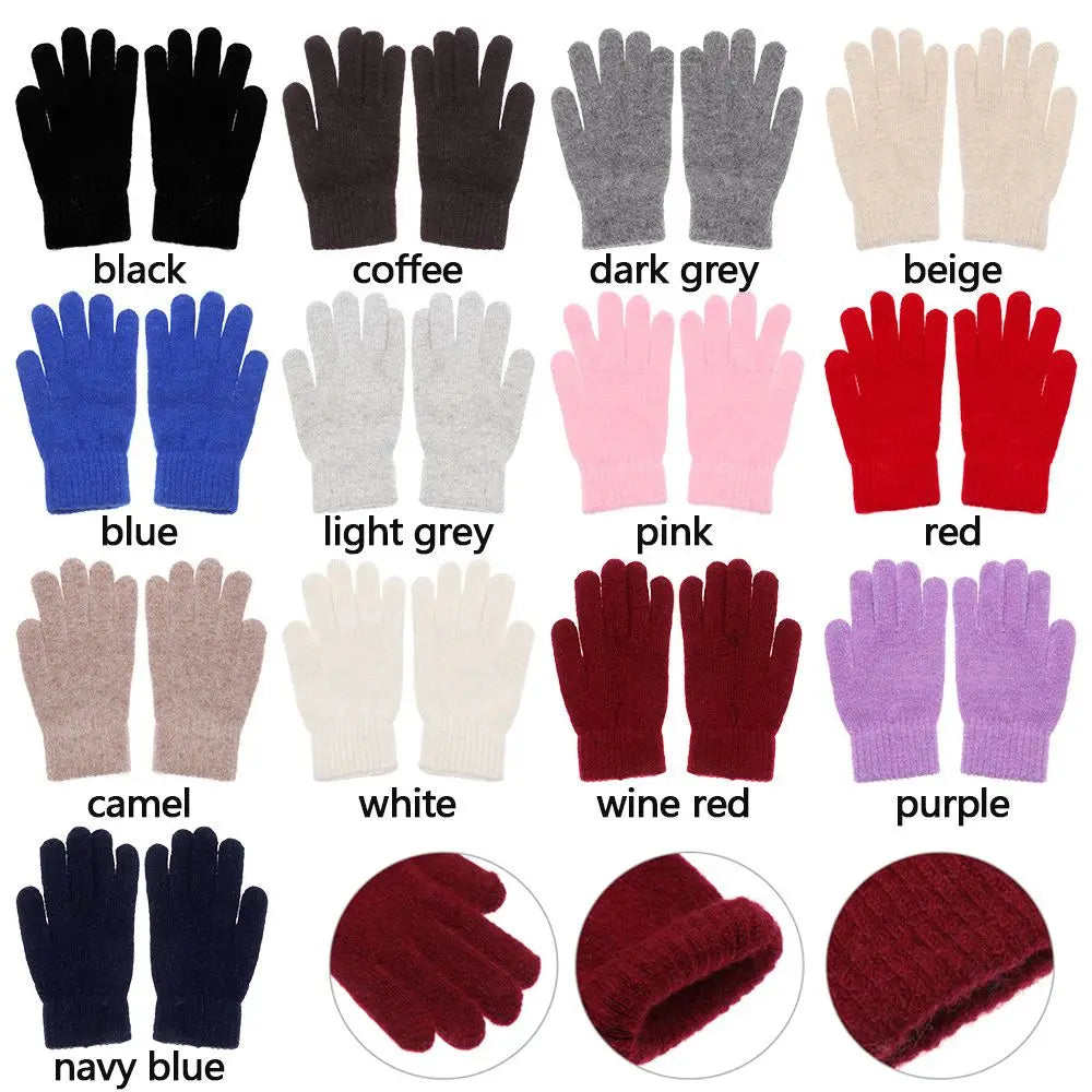 Fashion Elastic Outdoor Warm Thick Winter Gloves Mittens Full Finger Gloves