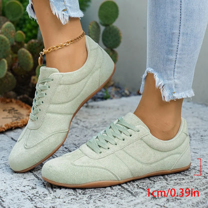 Women's Casual Flat-soled Non-slip Wear-resistant Sport Shoes Spring Autumn Round-toe Soft and Comfortable Women Single Shoes