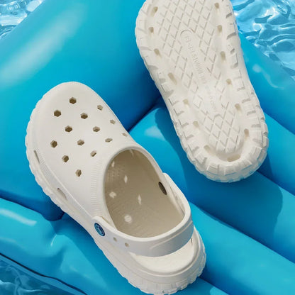 2026 Summer Hollow Out Closed Toe Non-slip Sandals Soft Bottom Sandals Men Lightweight Thick-soled Garden Shoes