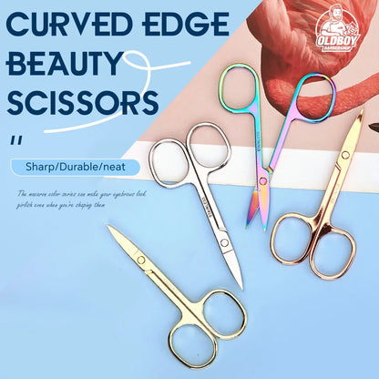 1 PCS Multi-purpose Small Beard Scissors Eyebrow Scissors Colorful Trimming Tool for Nails & Cuticle