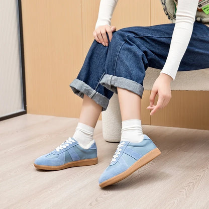 AIYUQI Women's Sneakers 2026 New Genuine Leather Ladies Moral Training Shoes Casual Spring Flat Shoes Women