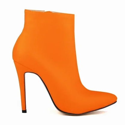 Women Short Boots Pumps Sexy Pointed Toe Side Zipper Super High Heels Stiletto 2026 Female Party Ankle Boot Shoes Botas De Mujer